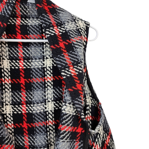 Ruti Women's Shawl Open Fonrt Plaid Vest - Picture 2 of 5